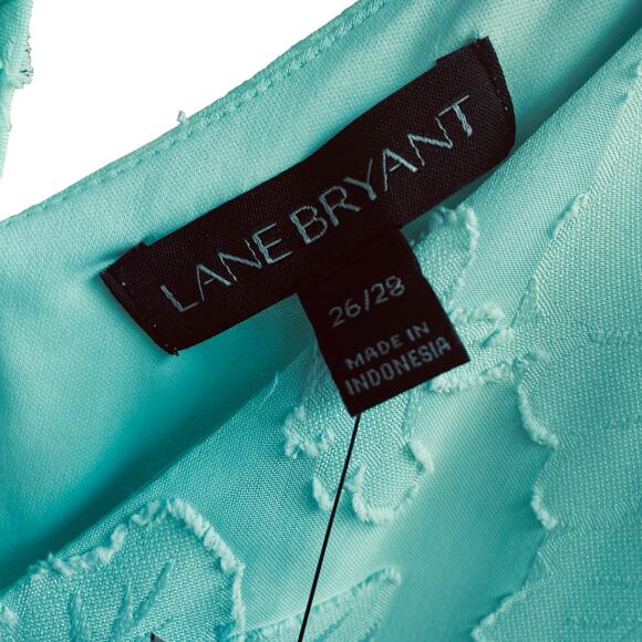 LANE BRYANT Top NWT  26/28 Long Sleeves Lined Sheer V-Neck Tie Back Burnout - Picture 3 of 14